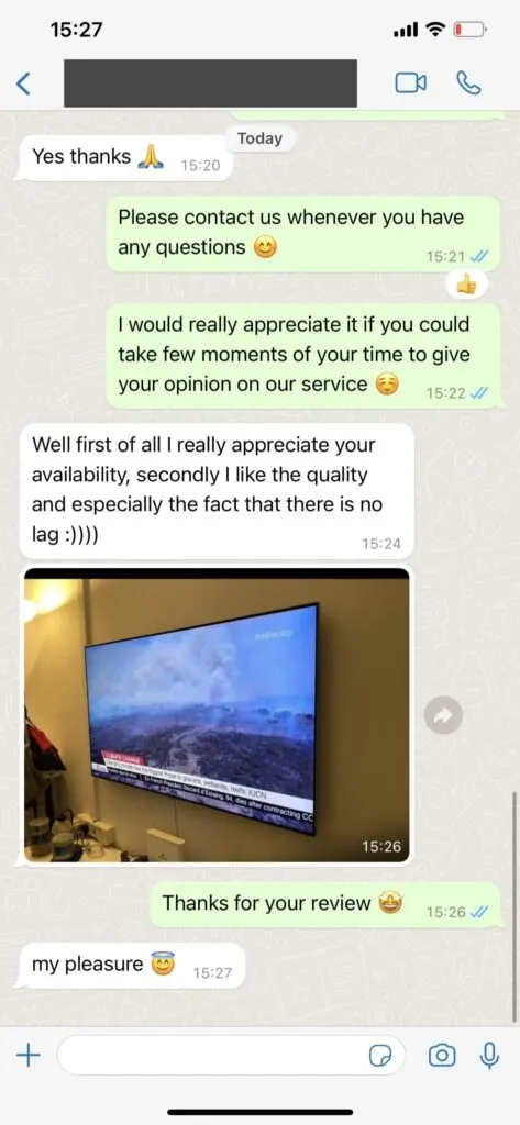 Helix IPTV user WhatsApp experience review 2
